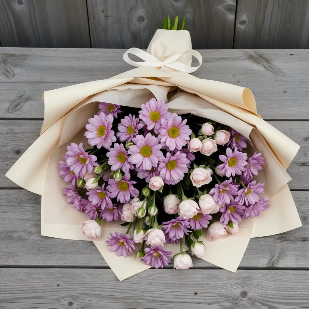 Букет цветов из: Розы и Хризантемы в Петровское