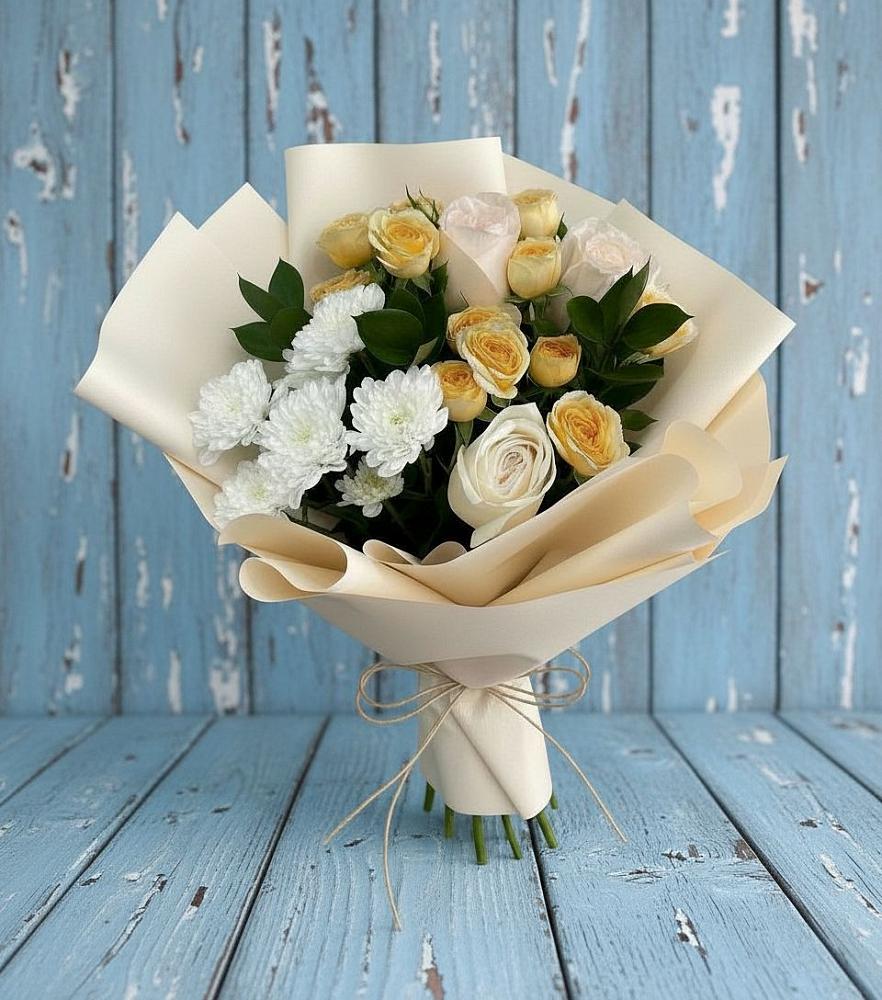 Букет цветов из: Розы и Хризантемы в Петровское