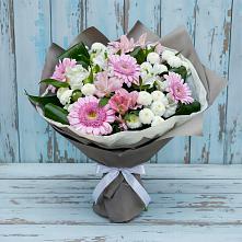 Букет цветов из:  Герберы, Альстромерии и Хризантемы #REPLACE_PRED# Петровское