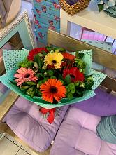 Букет цветов из:  Герберы, Хризантемы и Альстромерии #REPLACE_PRED# Петровское