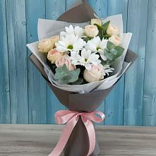 Букет цветов из:  Хризантемы и Розы #REPLACE_PRED# Петровское