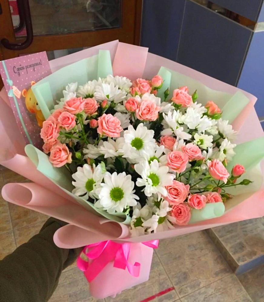 Букет цветов из: Розы и Хризантемы в Петровское