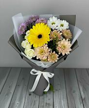 Букет цветов из:  Розы, Герберы и Хризантемы #REPLACE_PRED# Петровское