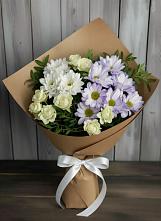 Букет цветов из:  Хризантемы и Розы в Петровское