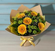 Букет цветов из:  Герберы и Хризантемы в Петровское