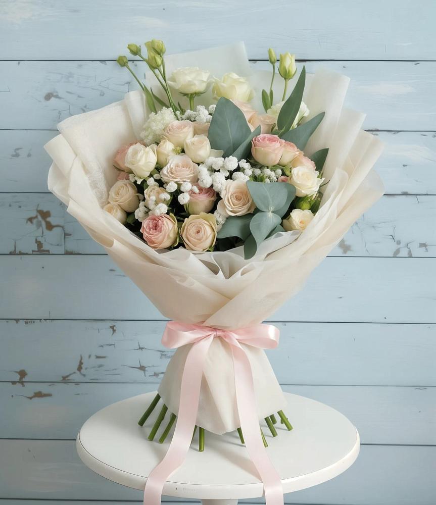 Букет цветов из: Розы и Лизиантусы в Петровское