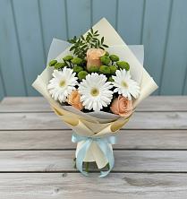 Букет цветов из:  Герберы, Розы и Хризантемы в Петровское