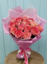 Букет 15 Розовых роз Равель #REPLACE_PRED# Петровское