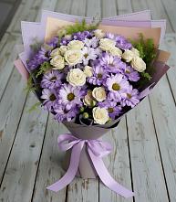 Букет цветов из:  Хризантемы и Розы в Петровское